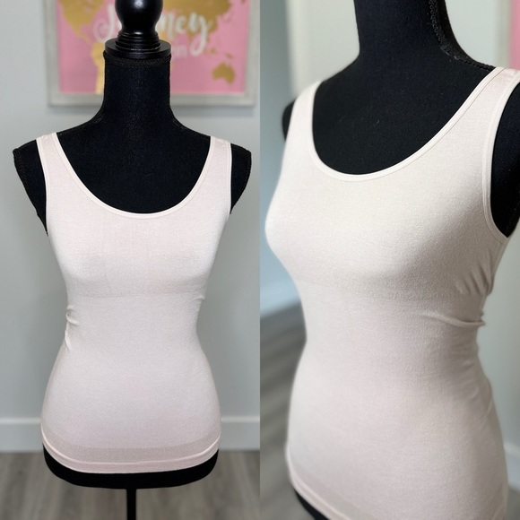 Yummie Tummie Stephanie Two-Way Women's Cream Tank Top (M/L) - Picture 1 of 6